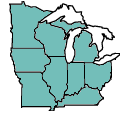 Midwestern range of Danaus plexippus